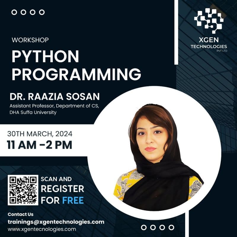 Conferences & Talks - Python Programming Workshop at XGEN Technologies