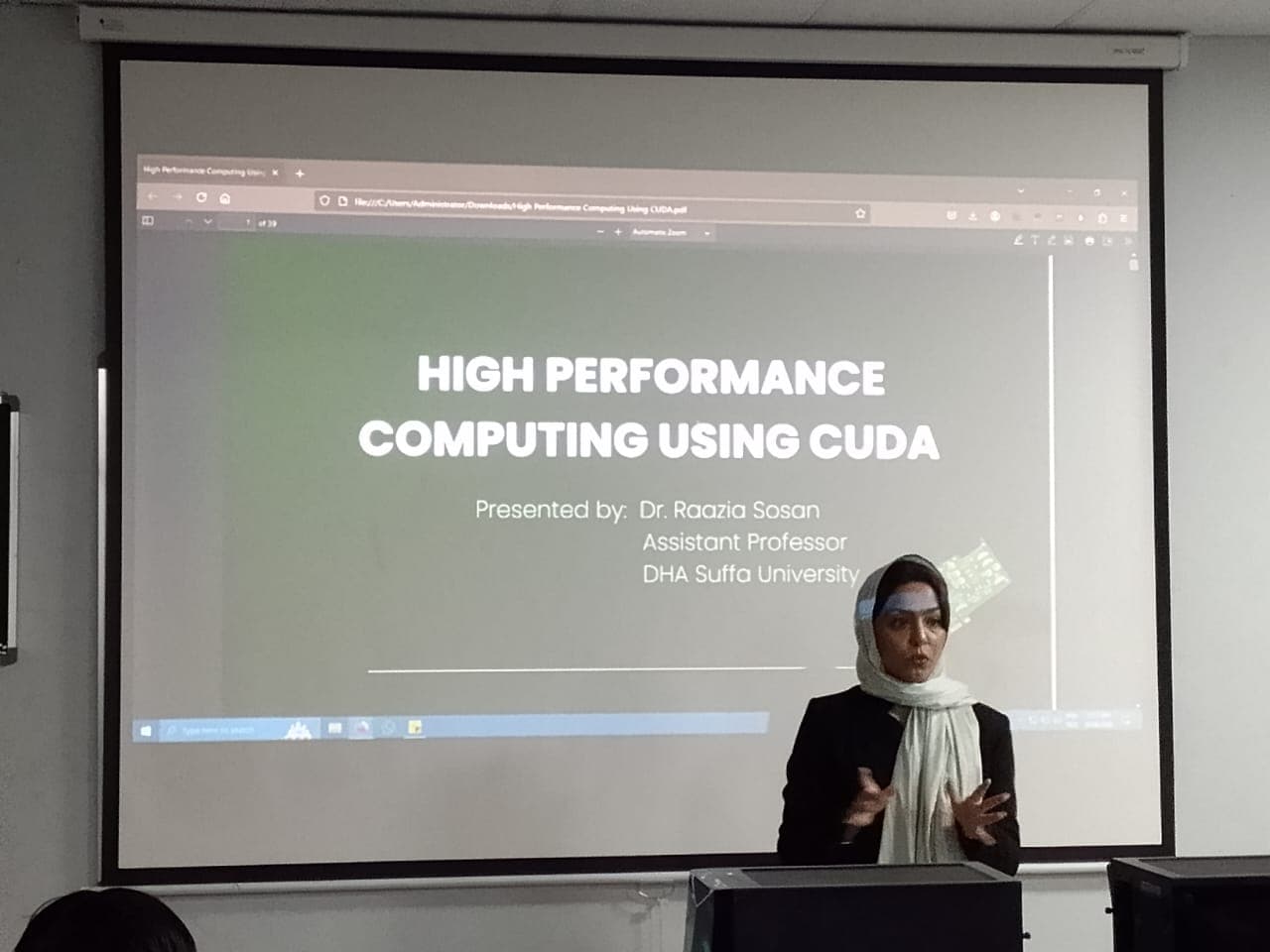 Conferences & Talks - High Performance Computing using CUDA Talk at DHA Suffa University