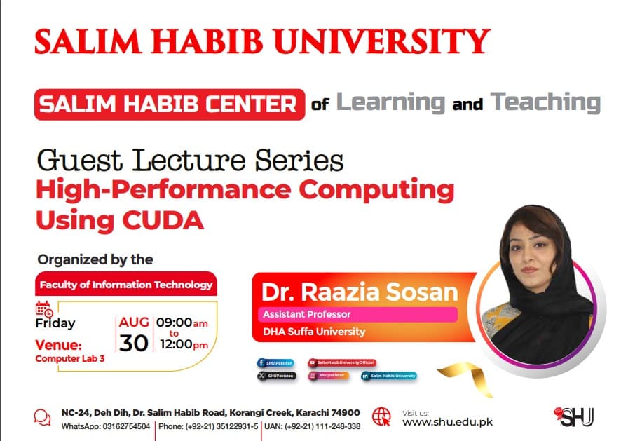 Conferences & Talks - High Performance Computing using CUDA Talk at Salim Habib University